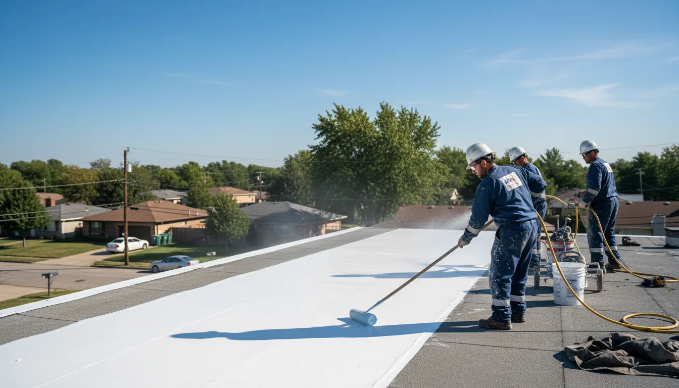 Commercial roof coating in Benedict, ND near me